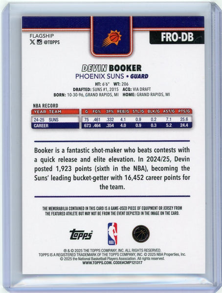 Devin Booker - 2025 Topps Basketball Patch GU Jersey Real One Orange 16/25 FRODB