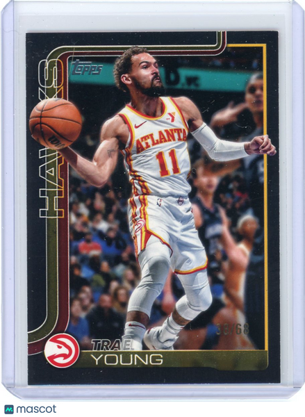 Trae Young - 2025 Topps Flagship Basketball Black Border 38/68 #61 Atlanta