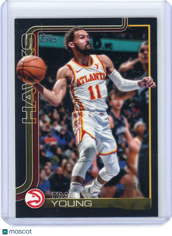 Trae Young - 2025 Topps Flagship Basketball Black Border 38/68 #61 Atlanta