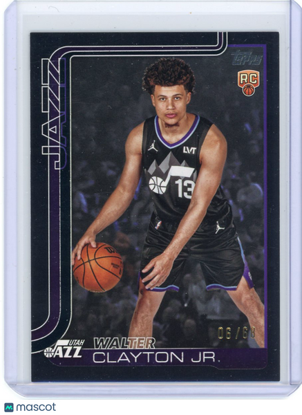 Walter Clayton Jr. - 2025 Topps Flagship Basketball Black Rookie 06/68 #218