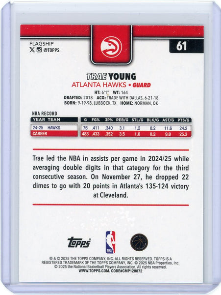 Trae Young - 2025 Topps Flagship Basketball Black Border 38/68 #61 Atlanta