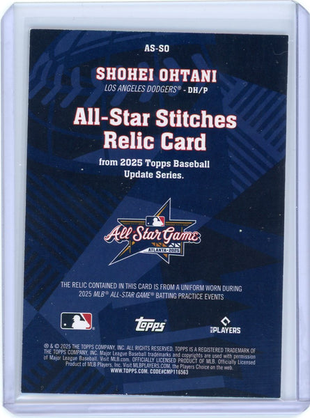 Shohei Ohtani - 2025 Topps Update Series All-Star Stitches Jersey Relic AS-SO