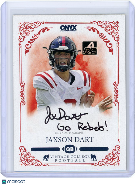 Jaxson Dart - 2022 Onyx Vintage College Football Rookie Auto Inscription 8/12