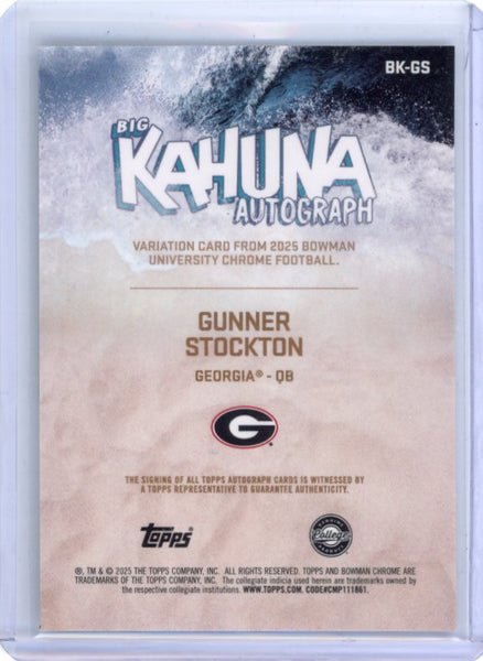 Gunner Stockton - 2025 Bowman University Chrome Big Kahuna Auto
