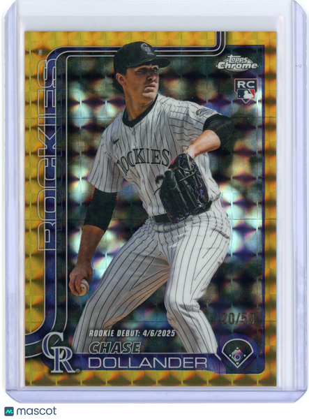 Chase Dollander - 2025 Topps Chrome Update Rookie Gold Geometric 20/50 USC175