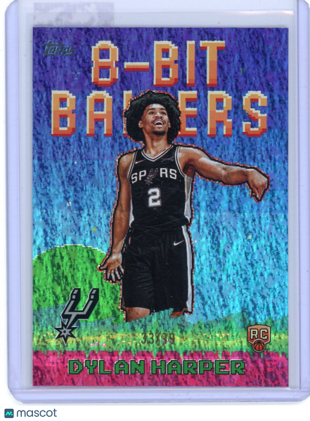 Dylan Harper - 2025 Topps 8-Bit Ballers Rookie Green Holo 33/99 8B-32 Spurs