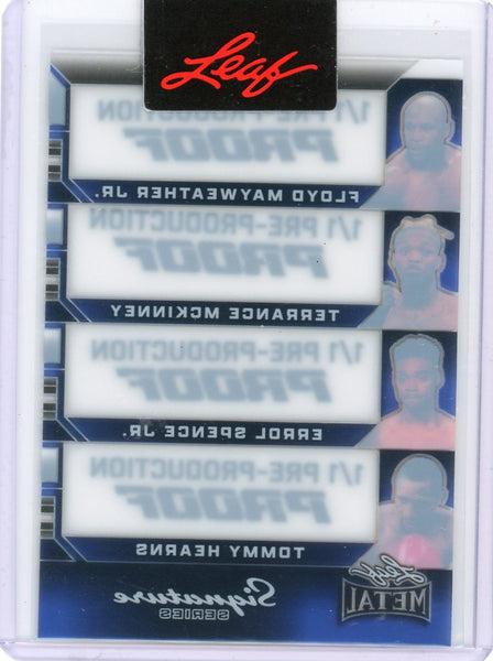 Floyd Mayweather Mckinney Spence Hearns Leaf Metal Proof 1/1 Pre-Production