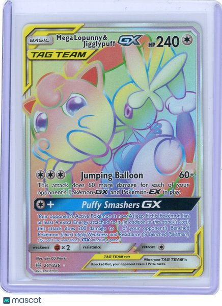 2019 Cosmic Eclipse Mega Lopunny & Jigglypuff GX Secret Rare TAG TEAM  261/236