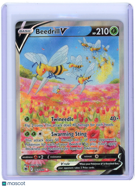 2022 Pokemon Astral Radiance Beedrill V Holo Rare FA #161/189