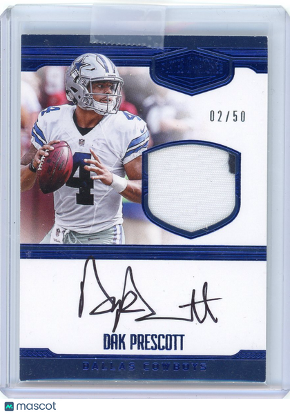 Dak Prescott - 2017 Panini Plates & Patches 02/50 Autograph Patch