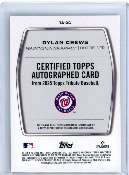 Dylan Crews - 2025 Topps Tribute Rookie Auto /25