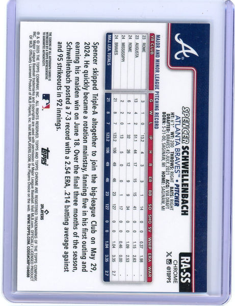 Spencer Schwellenbach - 2025 Topps Chrome Rookie Black Sapphire Auto 1/10