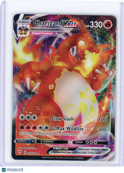 2020 Darkness Ablaze Charizard VMAX Holo Rare FA #20/189