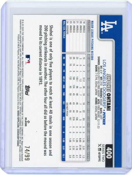 Shohei Ohtani - 2024 Topps Green Holofoil 74/99 READ