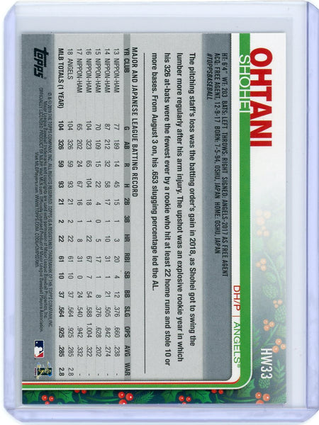 Shohei Ohtani - 2019 Topps Holiday HW33 Santa Belt SP