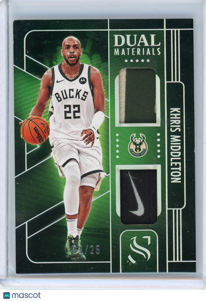 Khris Middleton - 2025 Panini Silhouette Game Used Patch NIKE SWOOSH /25