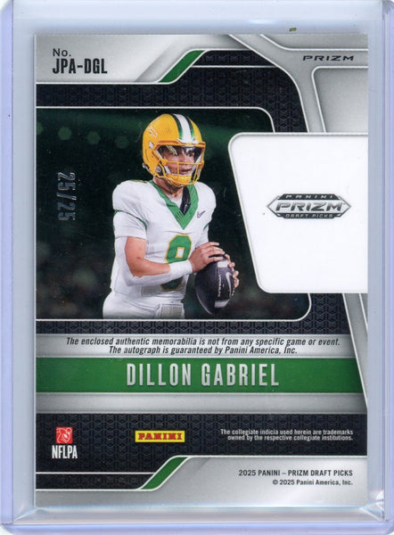 Dillon Gabriel - 2025 Panini Prizm Draft Rookie Bowl Patch Auto TIE-DYE 25/25