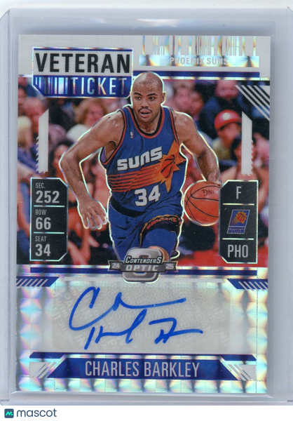 Charles Barkley - 2024 Panini Mosaic Veteran Ticket White Auto /25