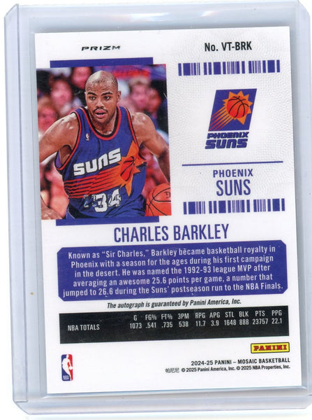 Charles Barkley - 2024 Panini Mosaic Veteran Ticket White Auto /25