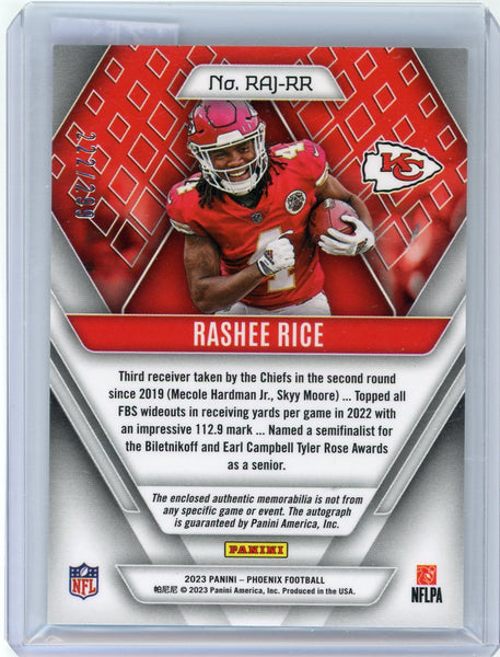 Rashee Rice - 2023 Panini Phoenix Autograph Patch Auto Silver 222/299 RAJ-RR