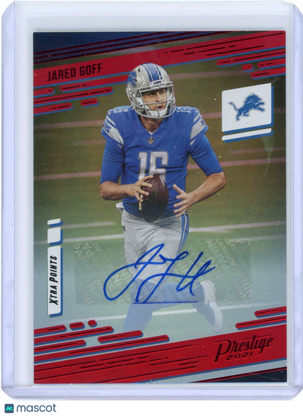 Jared Goff - 2021 Panini Prestige Extra Points Auto Red Lions