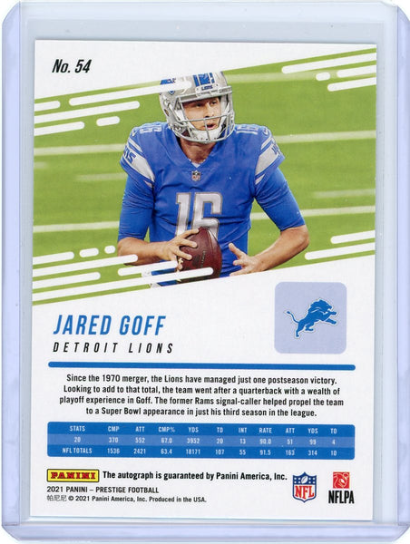 Jared Goff - 2021 Panini Prestige Extra Points Auto Red Lions