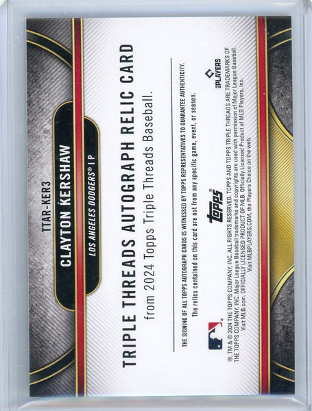 Clayton Kershaw - 2024 Topps Triple Threads Relic Patch 2/36