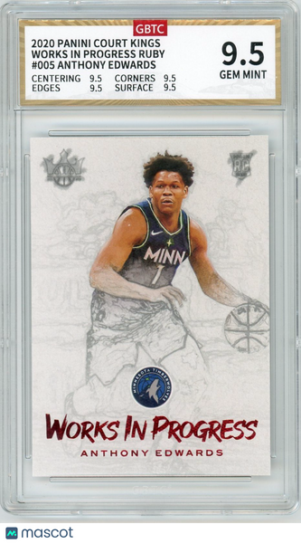 Anthony Edwards - 2021 Panini Court Kings Works In Progress Ruby RC 131/149