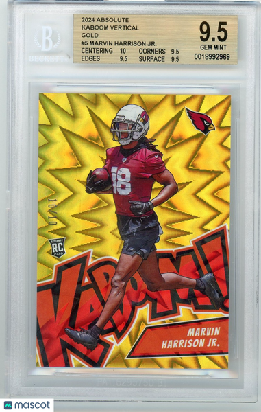 Marvin Harrison Jr. - 2024 Absolute Kaboom Vertical Gold 10/10 BGS 9.5