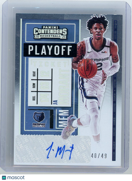 Ja Morant - 2021 Panini Contenders Basketball Playoff Ticket 40/49