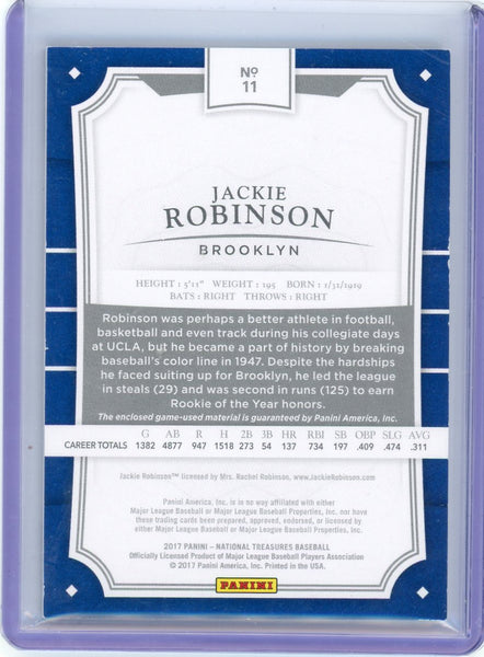 Jackie Robinson - 2017 Panini National Treasures Baseball Game-used memorabilia