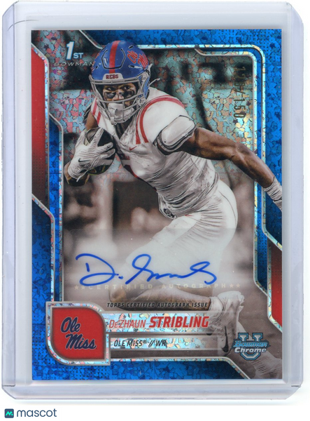 De'Zhaun Stribling - 2025 Bowman U Chrome Football Blue Diamond Auto 129/150