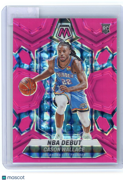 Cason Wallace - 2024 Panini Mosaic Pink Fluorescent Rookie 05/10 #258 OKC