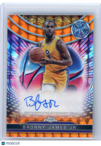 Bronny James Jr. - 2024 Topps Chrome Basketball Orange Rookie Auto 25/25