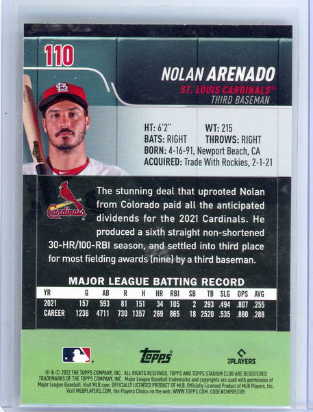 Nolan Arenado - 2022 Topps Stadium Club