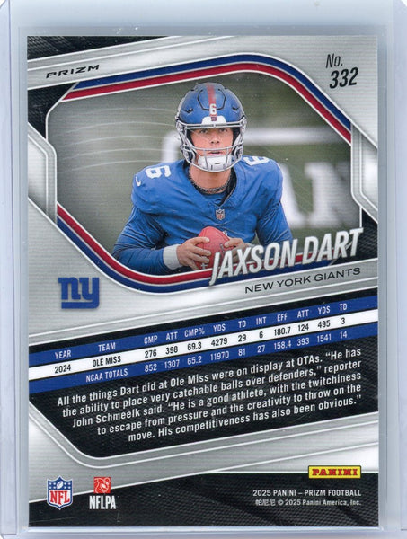 Jaxson Dart - 2025 Panini Prizm Silver Rookie Card #332