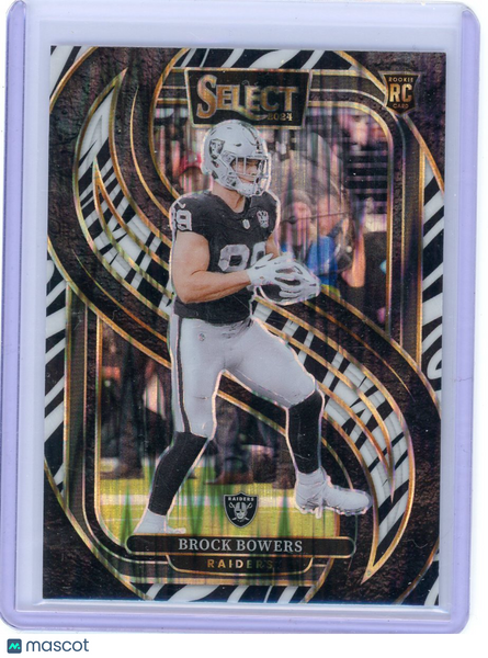 Brock Bowers - 2024 Panini Select Prizm Premier Level Zebra Rookie #118