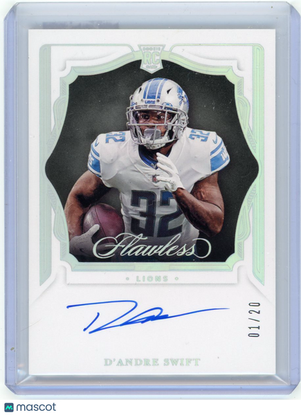 D'Andre Swift - 2021 Panini Flawless Football Rookie Shadow Signatures 01/20 RC