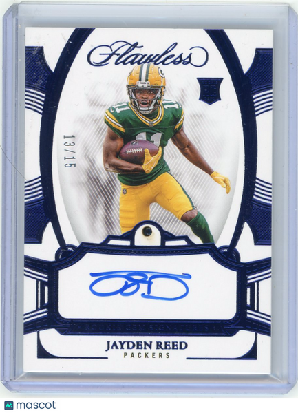 Jayden Reed - 2024 Panini Flawless Football Sapphire Rookie Gem Auto 13/15