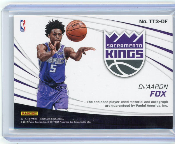 De'Aaron Fox - 2017 Panini Absolute Tools of the Trade Rookie Relic Auto 198/199