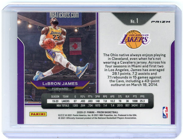 LeBron James - 2021 Panini Prizm Red White Blue RWB Kobe Tribute #1 Lakers