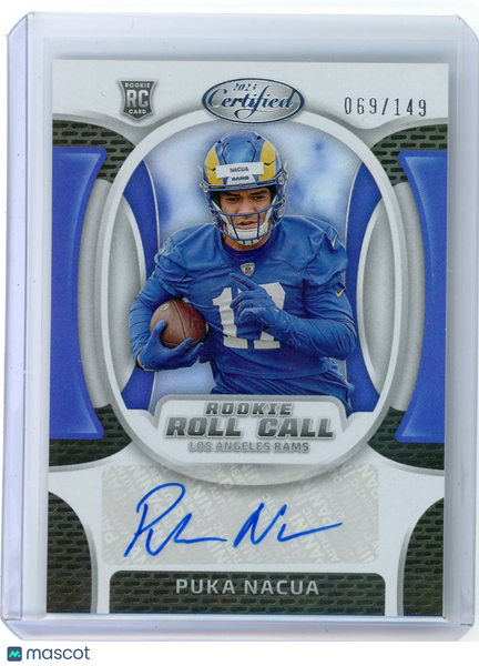 Puka Nacua - 2023 Panini Certified Rookie Roll Call Auto 069/149 Rams