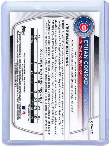 Ethan Conrad - 2025 Bowman Chrome 1st Prospect Auto