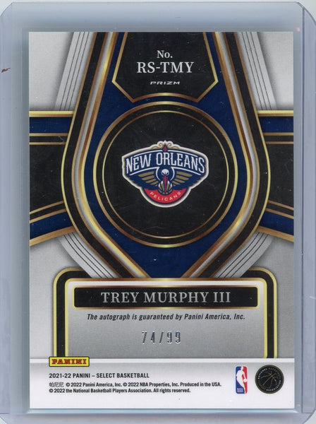 Trey Murphy III - 2022 Panini Select Prizm Neon Green 74/99 Rookie Auto