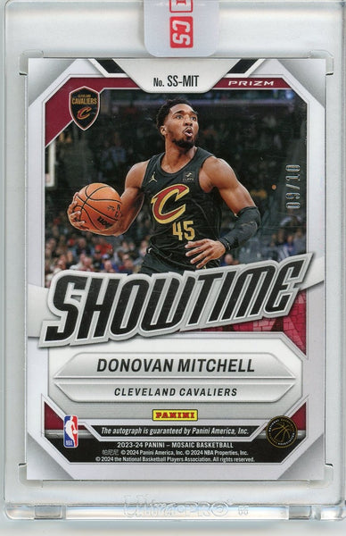 Donovan Mitchell - 2024 Panini Mosaic Showtime Gold Auto 09/10 SS-MIT