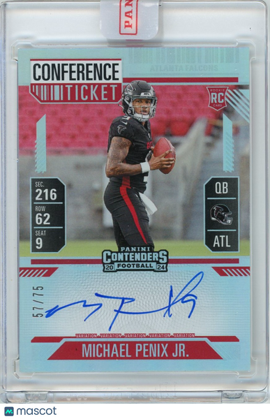 Michael Penix Jr. - 2025 Panini Contenders Conference Ticket Rookie Auto 57/75