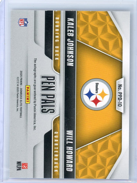 Will Howard Kaleb Johnson - 2025 Panini Donruss Elite Pen Pals Rookie Auto