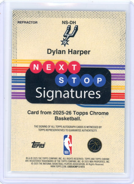 Dylan Harper - 2025 Topps Chrome Next Stop Signatures Refractor Rookie Auto