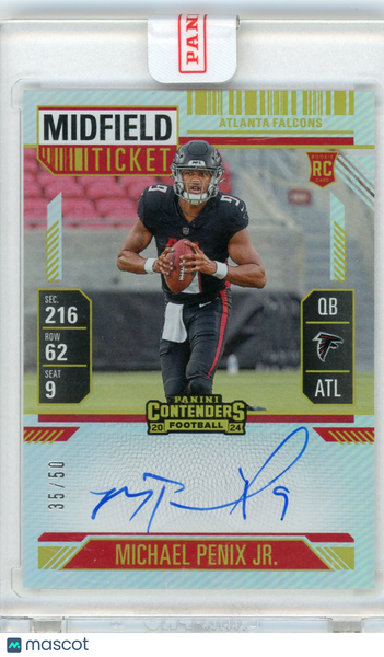Michael Penix Jr. - 2024 Panini Contenders Midfield Ticket Auto Rookie /50