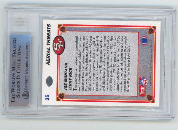 1991 Upper Deck Joe Montana Jerry Rice Signed Dual Auto BAS Authentic
